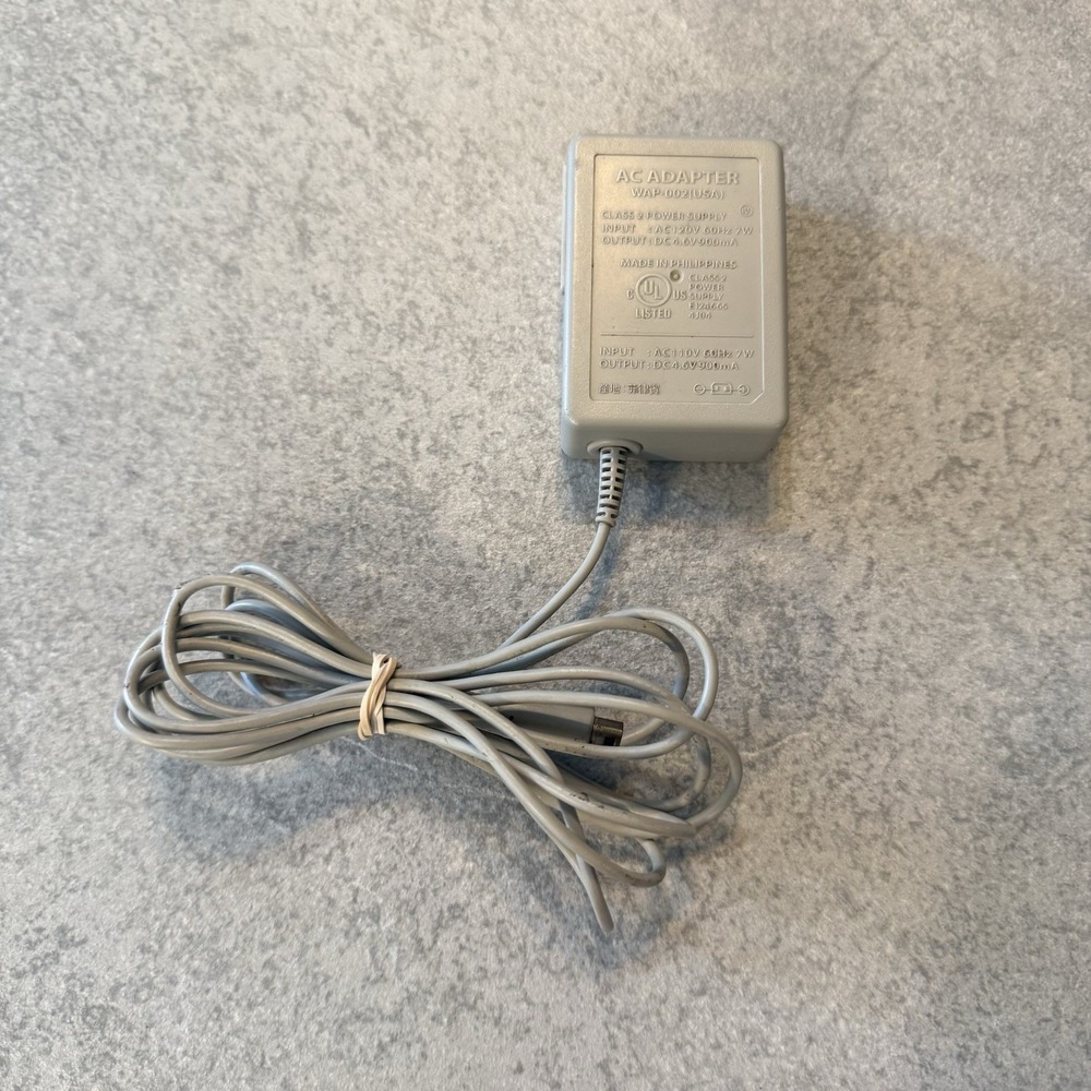 Nintendo WAP-002 Wall Charger for Nintendo DS/3DS/2DS XL - Gray - Tested - Read